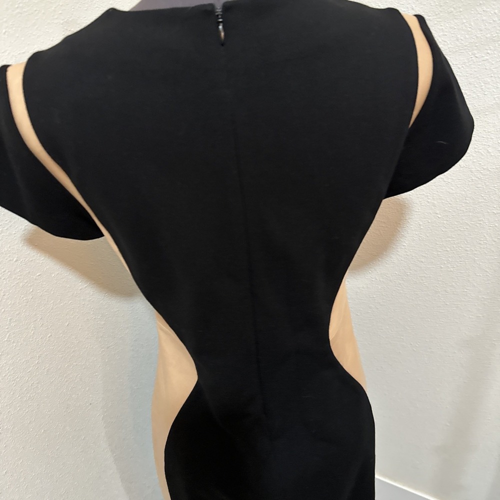 Diane Von Furstenberg Dayton Leather Cocktail Dress Camel & Black Women's Size 8 - Picture 10 of 14